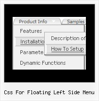 Css For Floating Left Side Menu Fade In Transition In Html