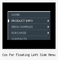 Css For Floating Left Side Menu Dropdown Menu Java Script