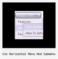 Css Horizontal Menu And Submenu Html Menu Tab