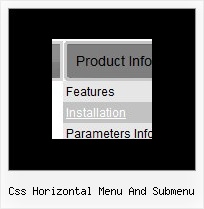 Css Horizontal Menu And Submenu Html Tab Javascript Shadow