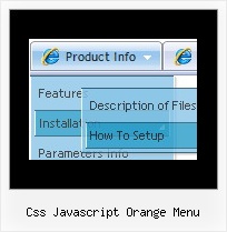 Css Javascript Orange Menu Javascript Menu Mouse Over