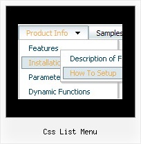 Css List Menu Pull Down Menu Code