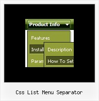 Css List Menu Separator Mouse Over Menus