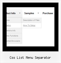 Css List Menu Separator Menu Cascade En Javascript