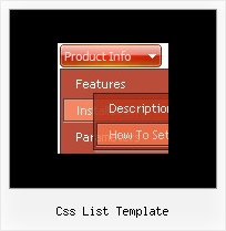 Css List Template Creating Menu Js
