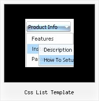 Css List Template Javascript Expand Menus