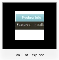 Css List Template Menu Horizontal Javascript Over