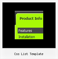 Css List Template Dhtml Toolbar Menu