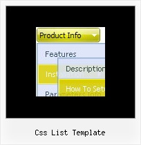 Css List Template Foldout Menu And Javascript