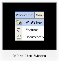 Define Item Submenu Menu Script Example