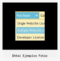 Dhtml Ejemplos Fotos Menus Pop Up