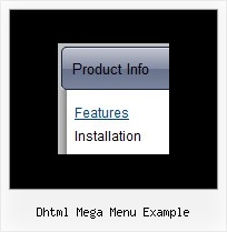 Dhtml Mega Menu Example Menu And Button