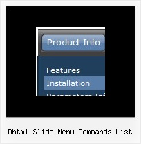 Dhtml Slide Menu Commands List Buttons Scripts Html Codes Menu