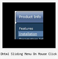 Dhtml Sliding Menu On Mouse Click Tutorial Menu Popup Javascript Cross Browser