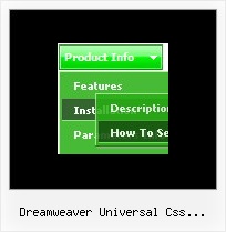 Dreamweaver Universal Css Navigation Menu Top Horizontal Menu And Mouseover