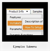 Ejemplos Submenu Navigation Drop Down Menu