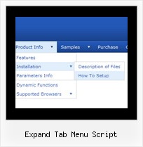 Expand Tab Menu Script Html Menu Scripts Jscript Javascript