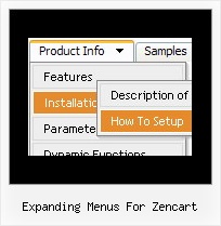 Expanding Menus For Zencart Javascript Sample Menu
