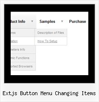 Extjs Button Menu Changing Items Drop Down Javascript Width