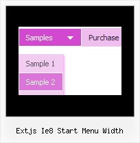Extjs Ie8 Start Menu Width Menu Bar Vertical