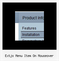 Extjs Menu Item On Mouseover Popup Code