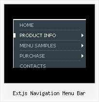 Extjs Navigation Menu Bar Cascading Menus Javascript