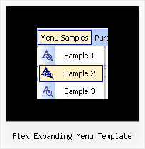 Flex Expanding Menu Template Menu Bar Icons