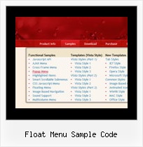Float Menu Sample Code Cascade Popup Menu Css