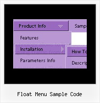 Float Menu Sample Code Expanding Navigation Menue