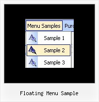 Floating Menu Sample Vertical Slide Down Menu