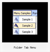 Folder Tab Menu Drop Down Menu Vertical Using Javascript