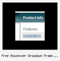 Free Mouseover Dropdown Frame Template Javascript Popup Menu Example