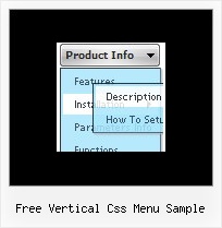 Free Vertical Css Menu Sample Drop Down Navigation Buttons