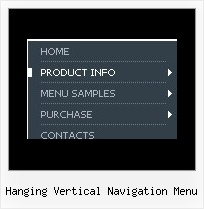 Hanging Vertical Navigation Menu Drop Menu Java