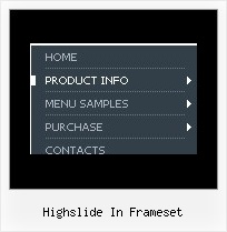 Highslide In Frameset Menu Button Not