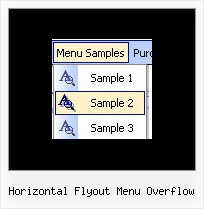 Horizontal Flyout Menu Overflow Java Icons List Example