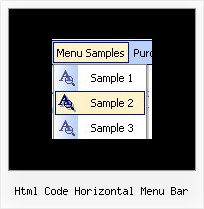 Html Code Horizontal Menu Bar Popup Menu Javascript