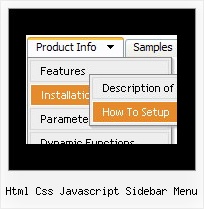 Html Css Javascript Sidebar Menu Css Drop Down Horizontal