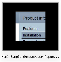 Html Sample Onmouseover Popup Windows Drop Menu Javascript