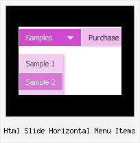 Html Slide Horizontal Menu Items Horizontal Menu Html