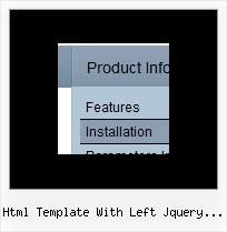 Html Template With Left Jquery Menu Rollover Submenu