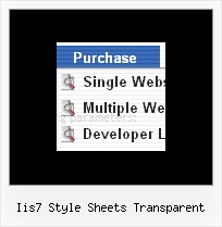 Iis7 Style Sheets Transparent Javascript Rollover Menus