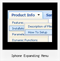 Iphone Expanding Menu Menu With Changing Images