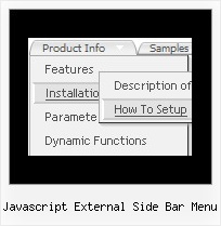 Javascript External Side Bar Menu Javascript Horizontal Cascading Menus