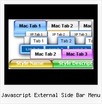 Javascript External Side Bar Menu Cascading Web Menu Example