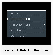 Javascript Hide All Menu Items Menu Dynamique Java