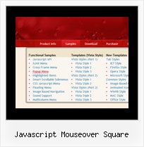 Javascript Mouseover Square Dynamic Menus Tree
