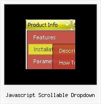 Javascript Scrollable Dropdown On Mouseover Menu Bars Vertical Orientation