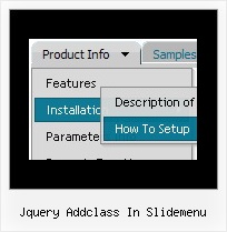Jquery Addclass In Slidemenu Menu Using Java Script Samples