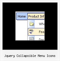 Jquery Collapsible Menu Icons Drop Down On Rollover